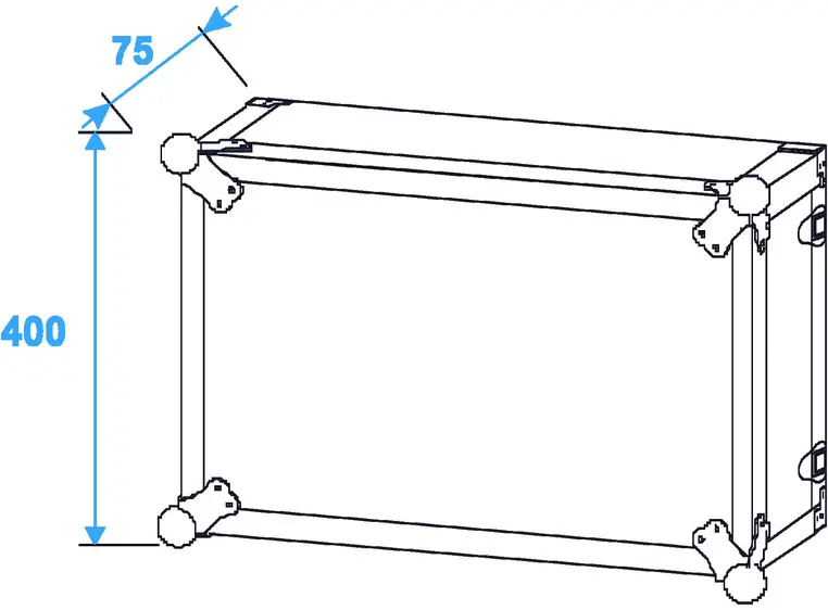 Effect rack CO DD, D:36cm, 8U, black 